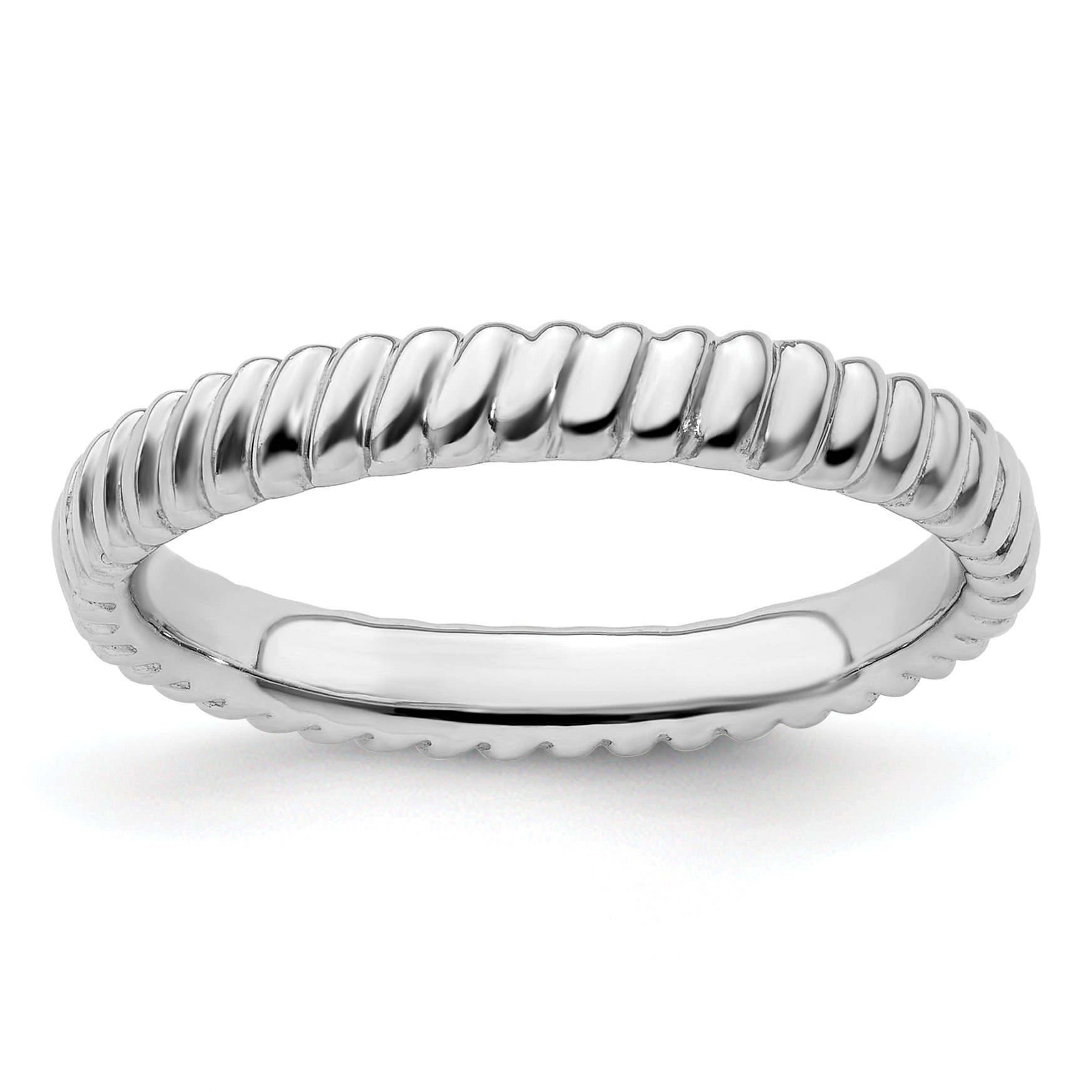 Sterling Silver Stackable Expressions Rhodium Ring Main image