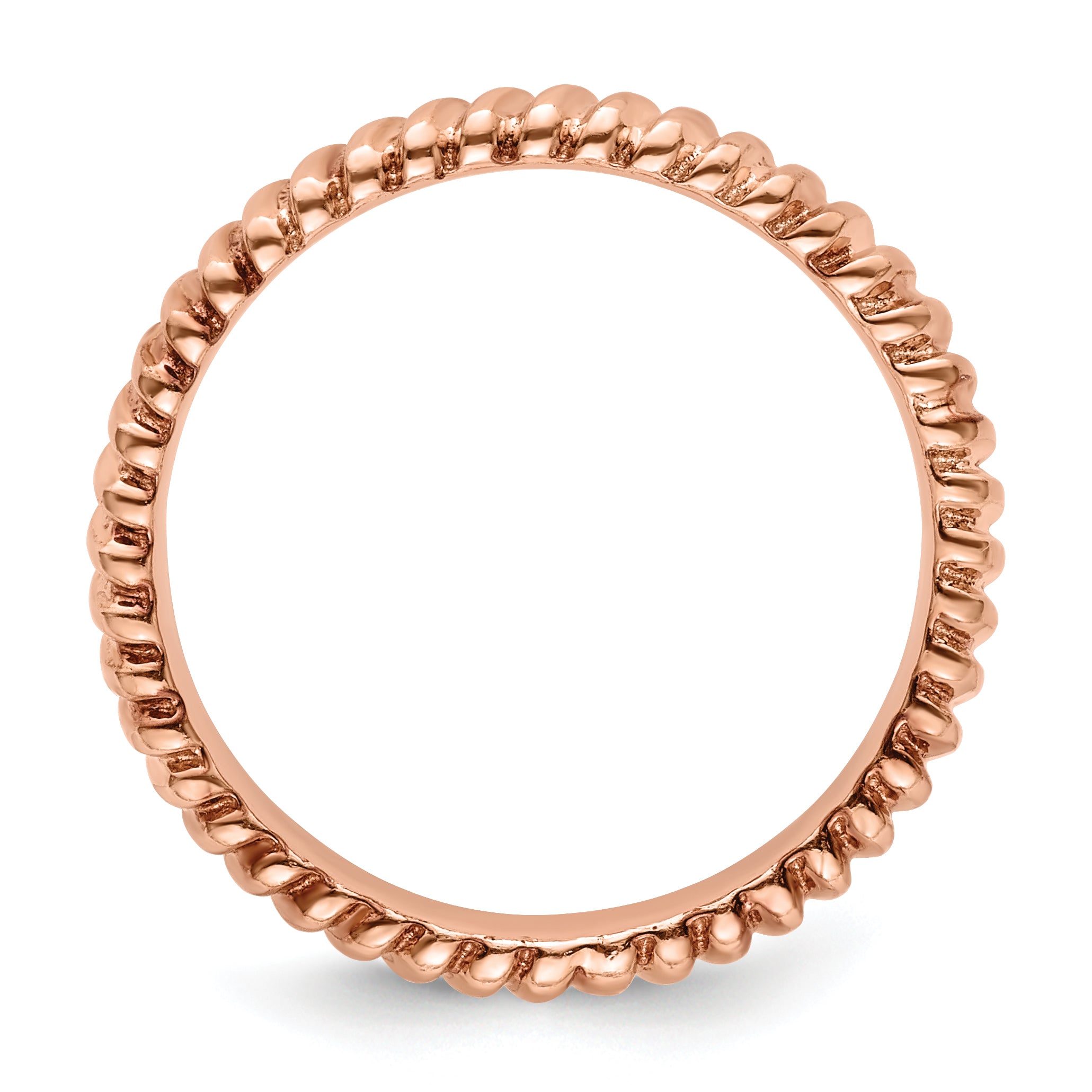 Rose-Plated Stackable Ring in Sterling Silver Secondary image