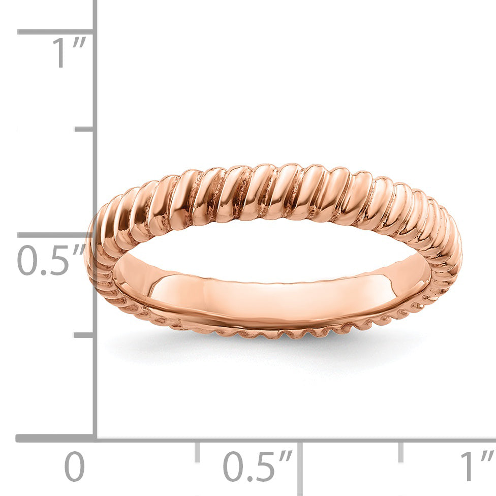 Sterling Silver Stackable Expressions Pink-plated Ring
