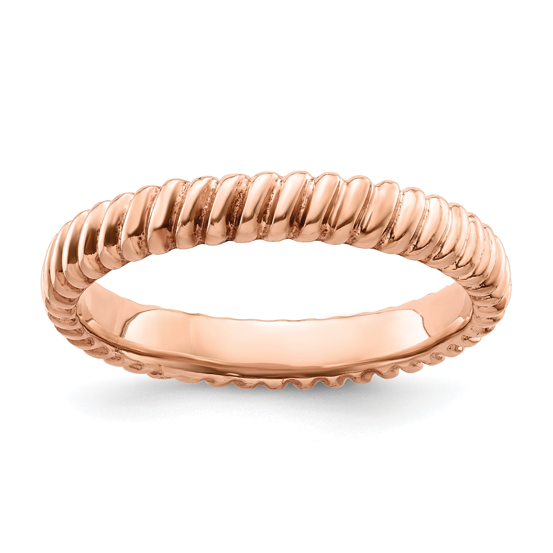 Sterling Silver Stackable Expressions Pink-plated Ring Main image