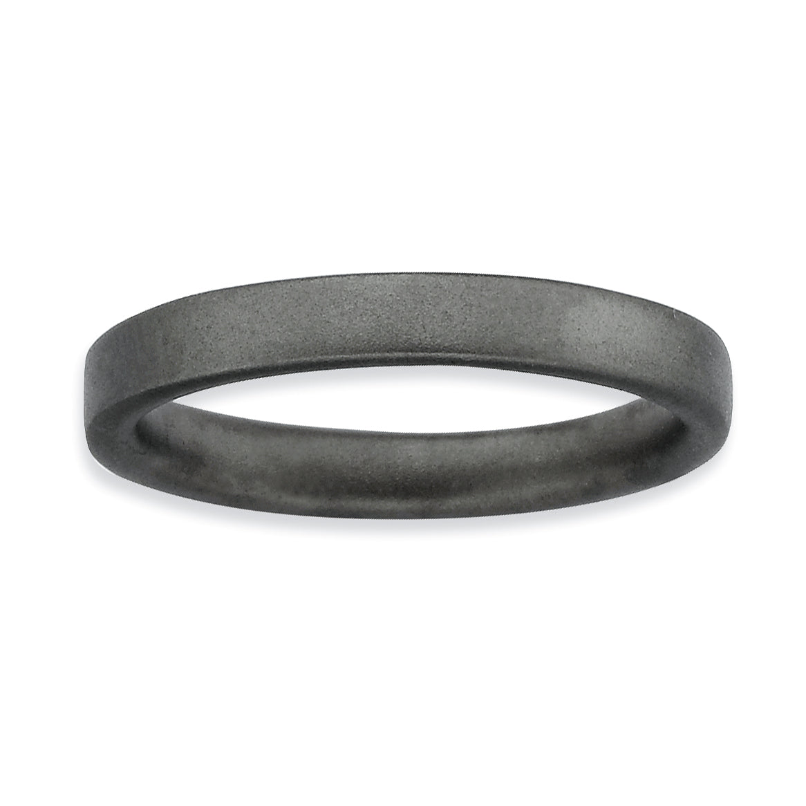 Sterling Silver Stackable Expressions Black-plated Satin Ring Main image