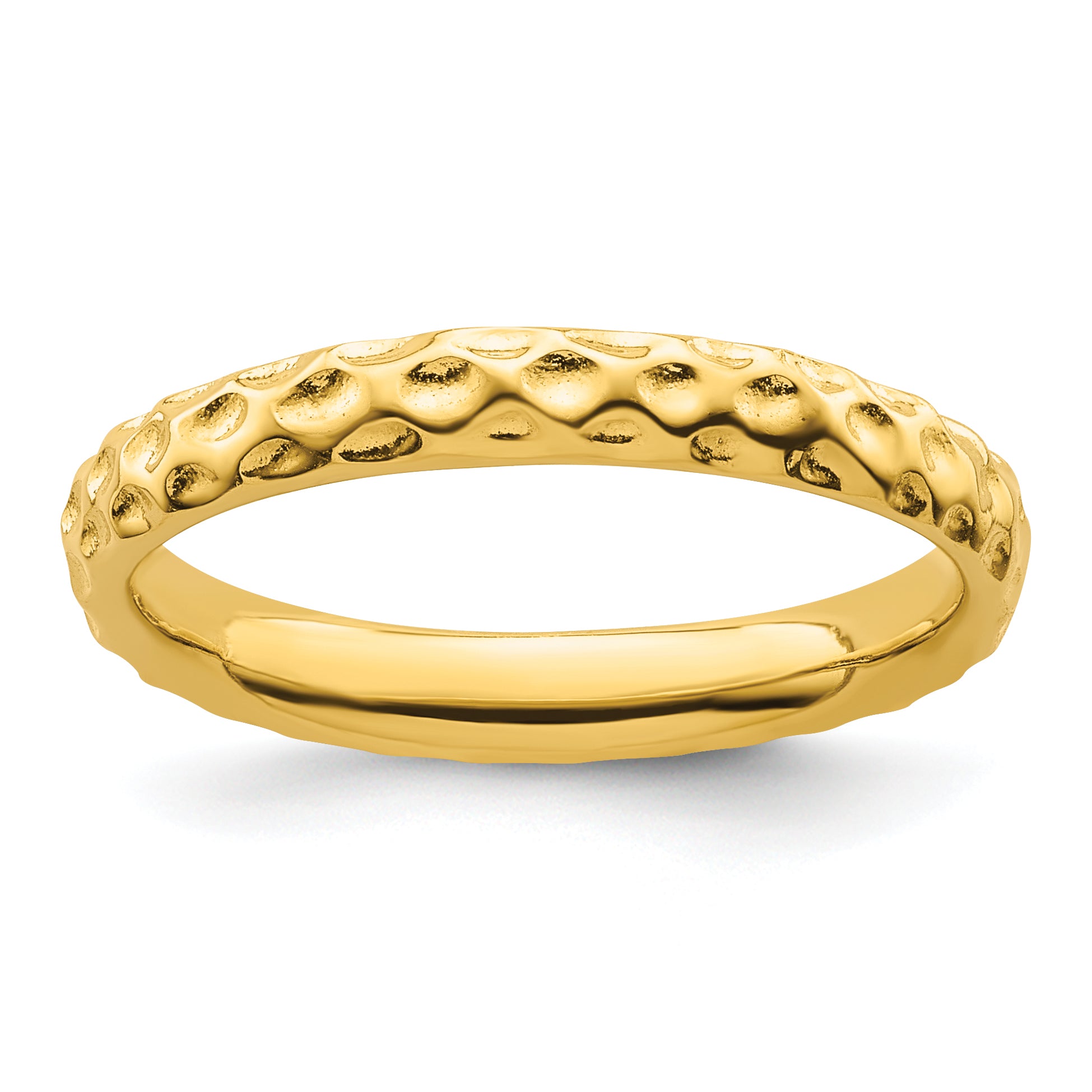 Sterling Silver Stackable Expressions Gold-plated Ring Main image