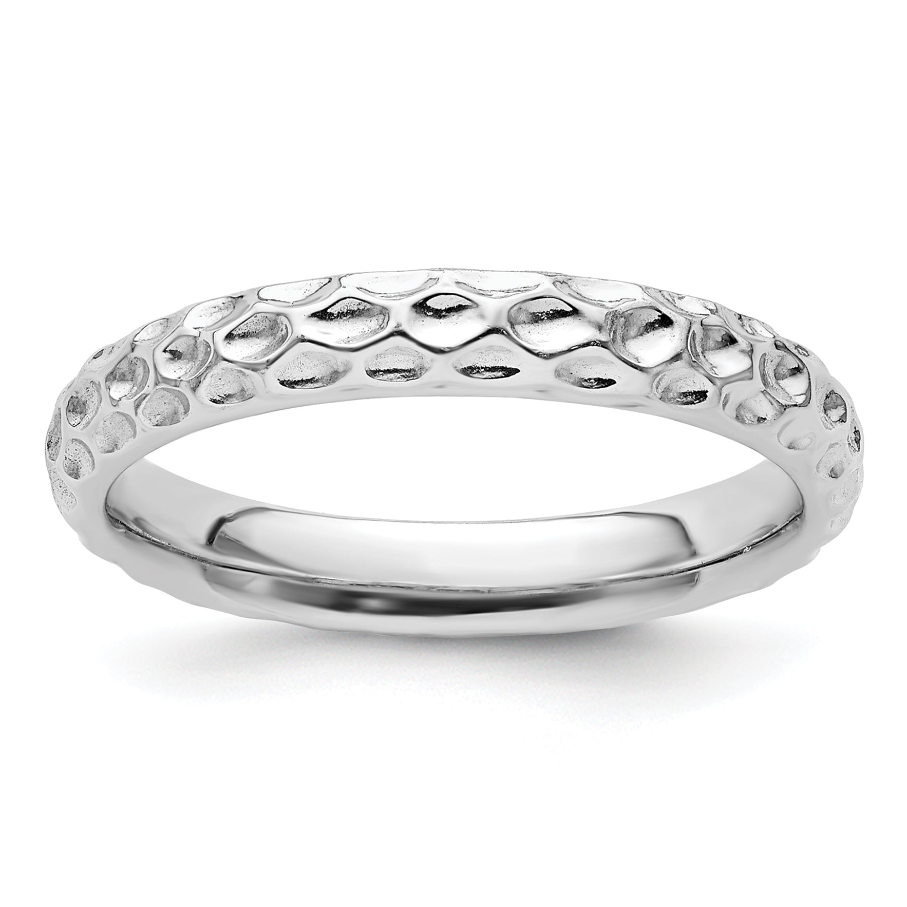Sterling Silver Stackable Expressions Rhodium Ring Main image