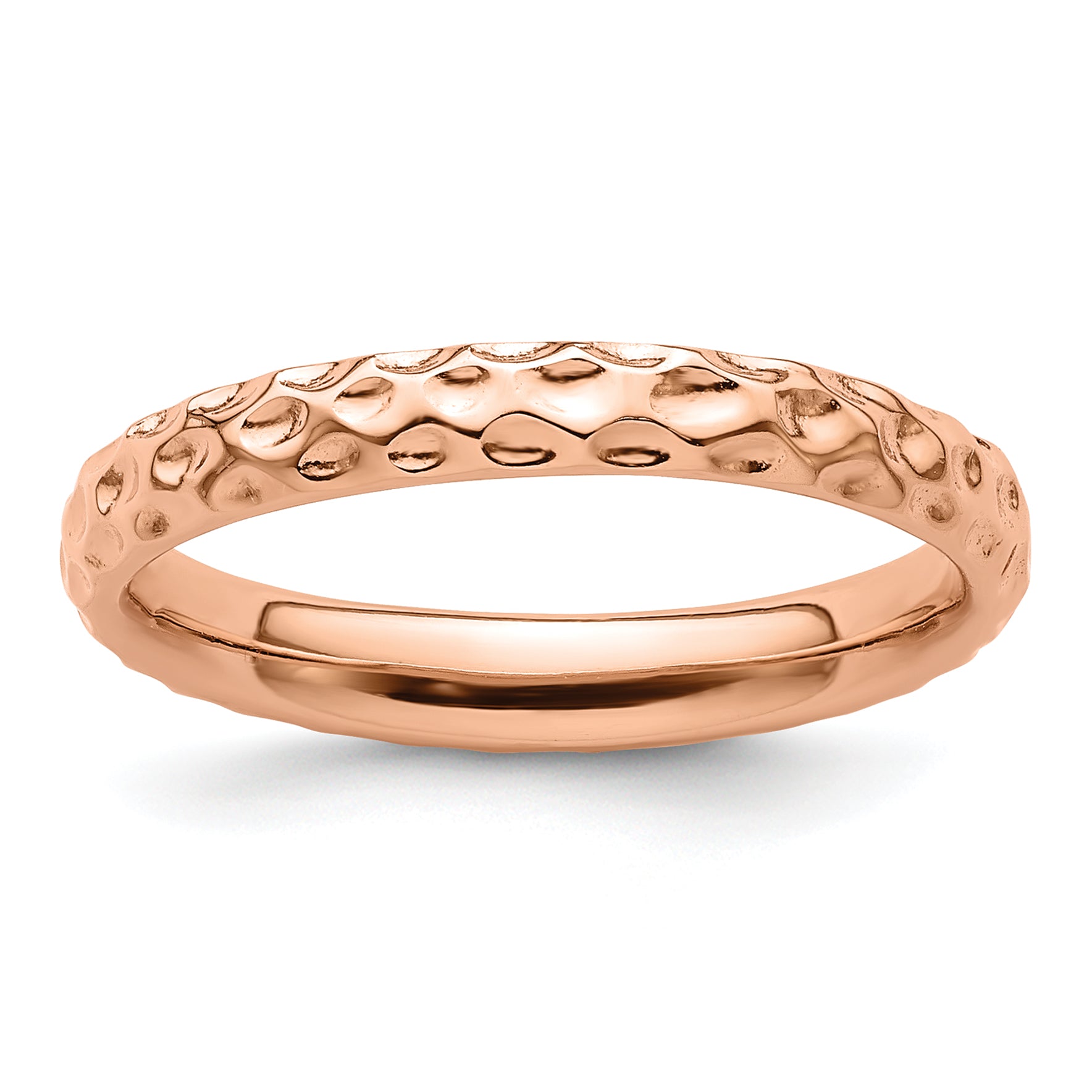 Sterling Silver Stackable Expressions Pink-plated Ring Main image