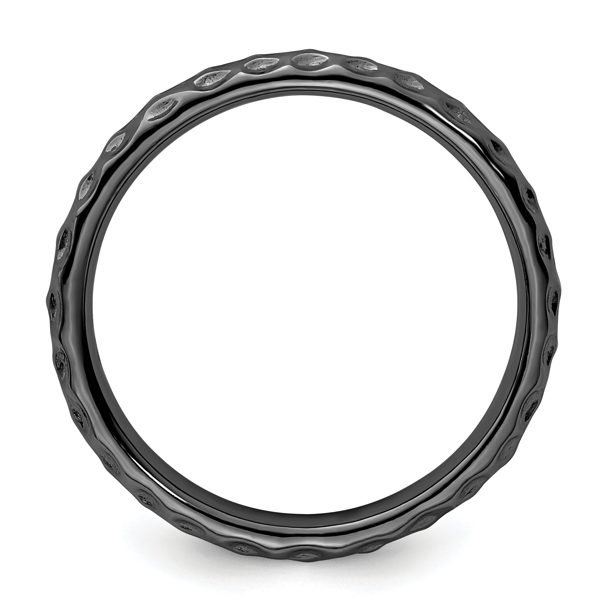 Sterling Silver Stackable Expressions Black-plated Ring Secondary image