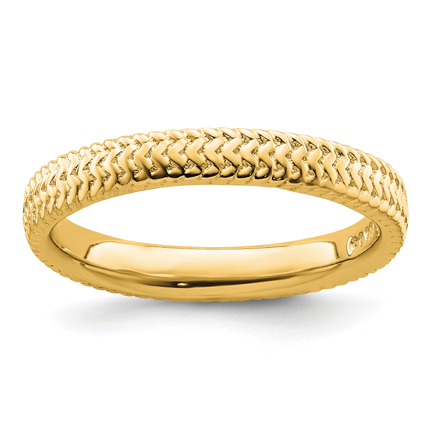 Sterling Silver Stackable Expressions Gold-plated Ring Main image