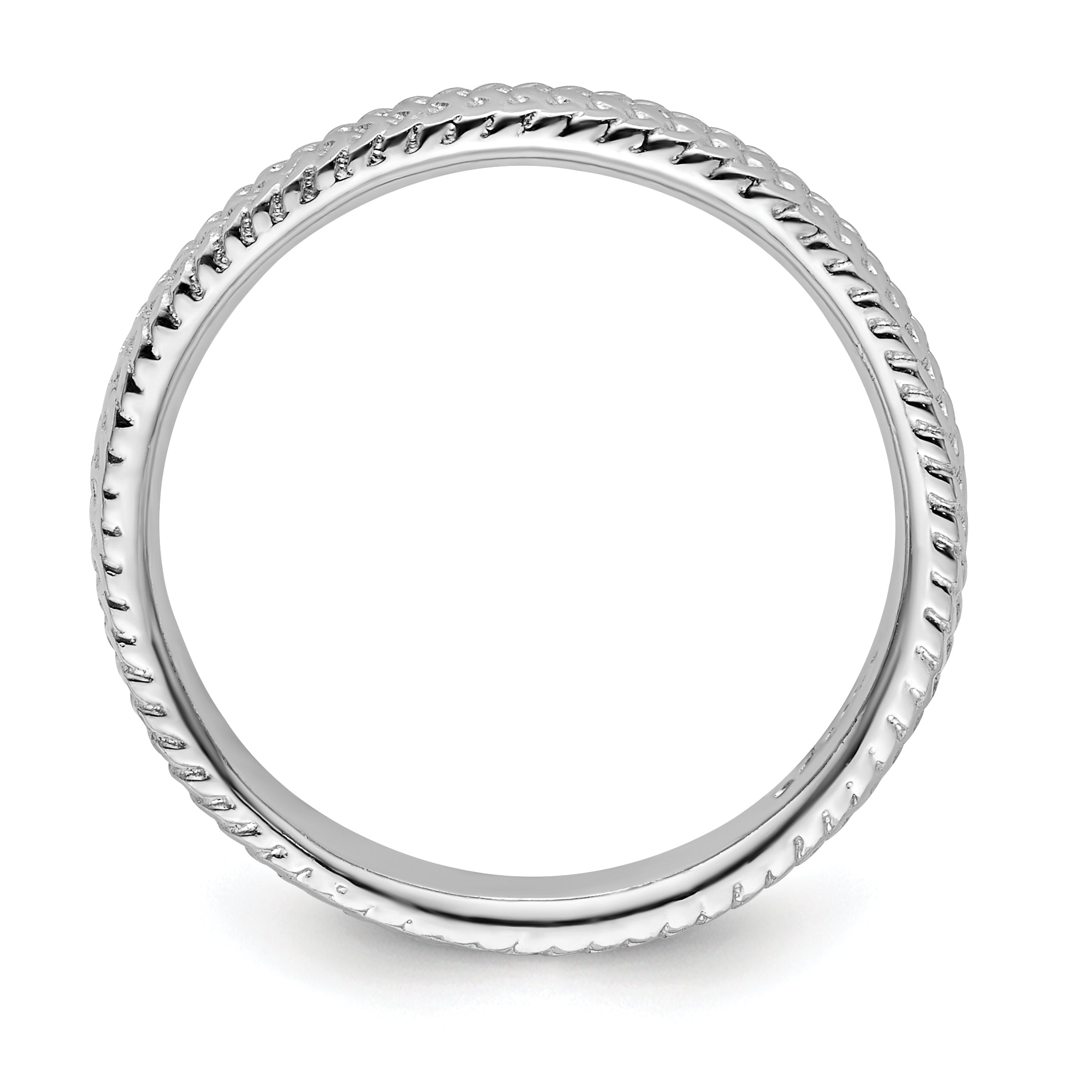 Sterling Silver Stackable Expressions Rhodium Ring Secondary image