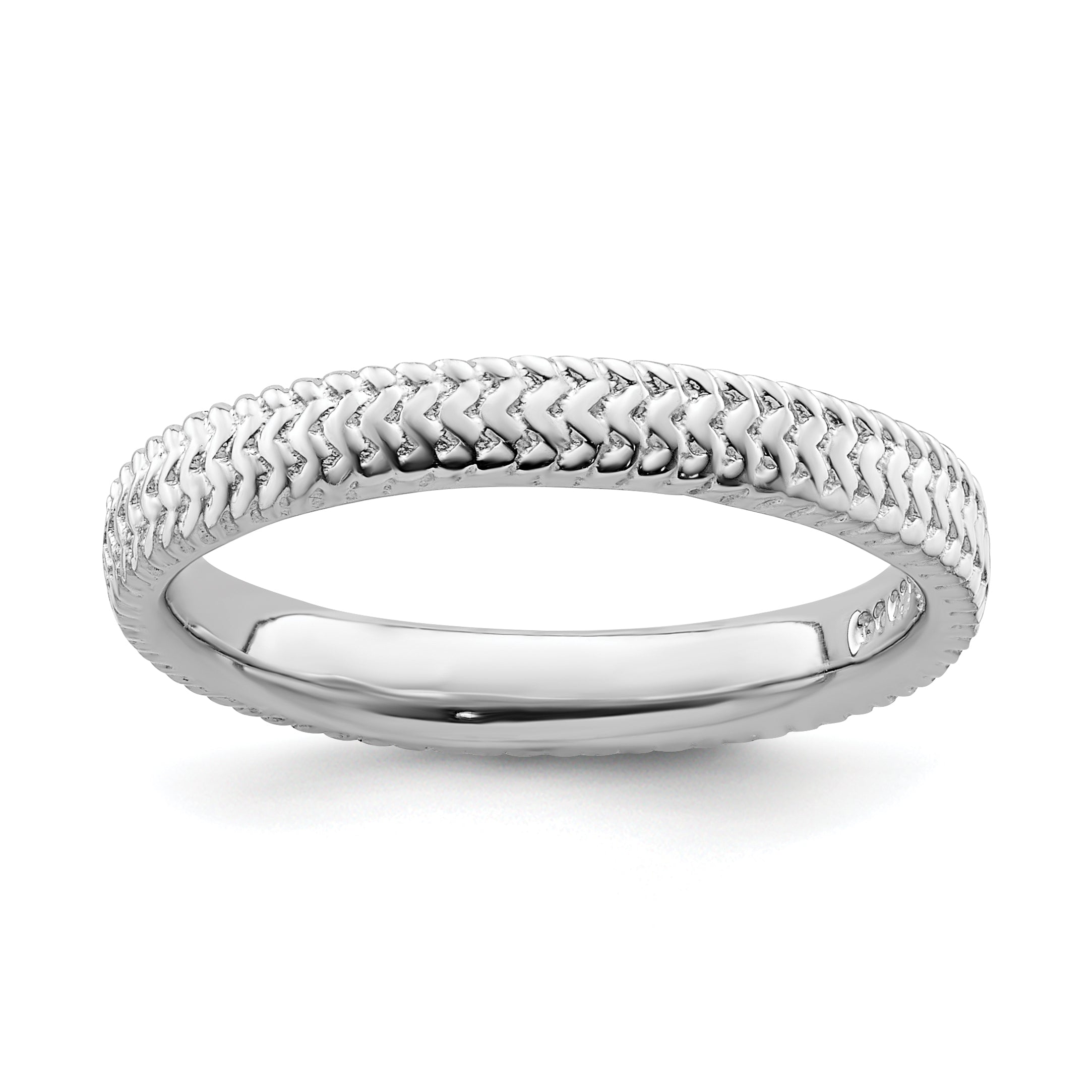 Sterling Silver Stackable Expressions Rhodium Ring Main image