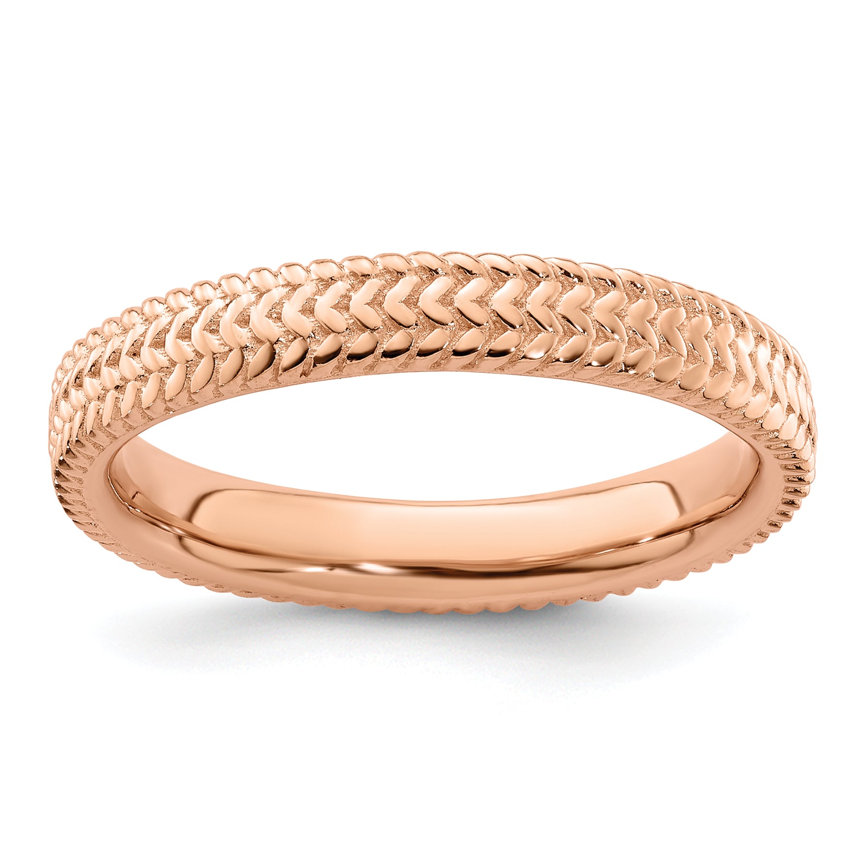 Sterling Silver Stackable Expressions Pink-plated Ring Main image