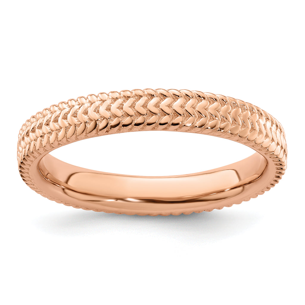 Sterling Silver Stackable Expressions Pink-plated Ring