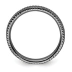 Sterling Silver Stackable Expressions Black-plated Ring