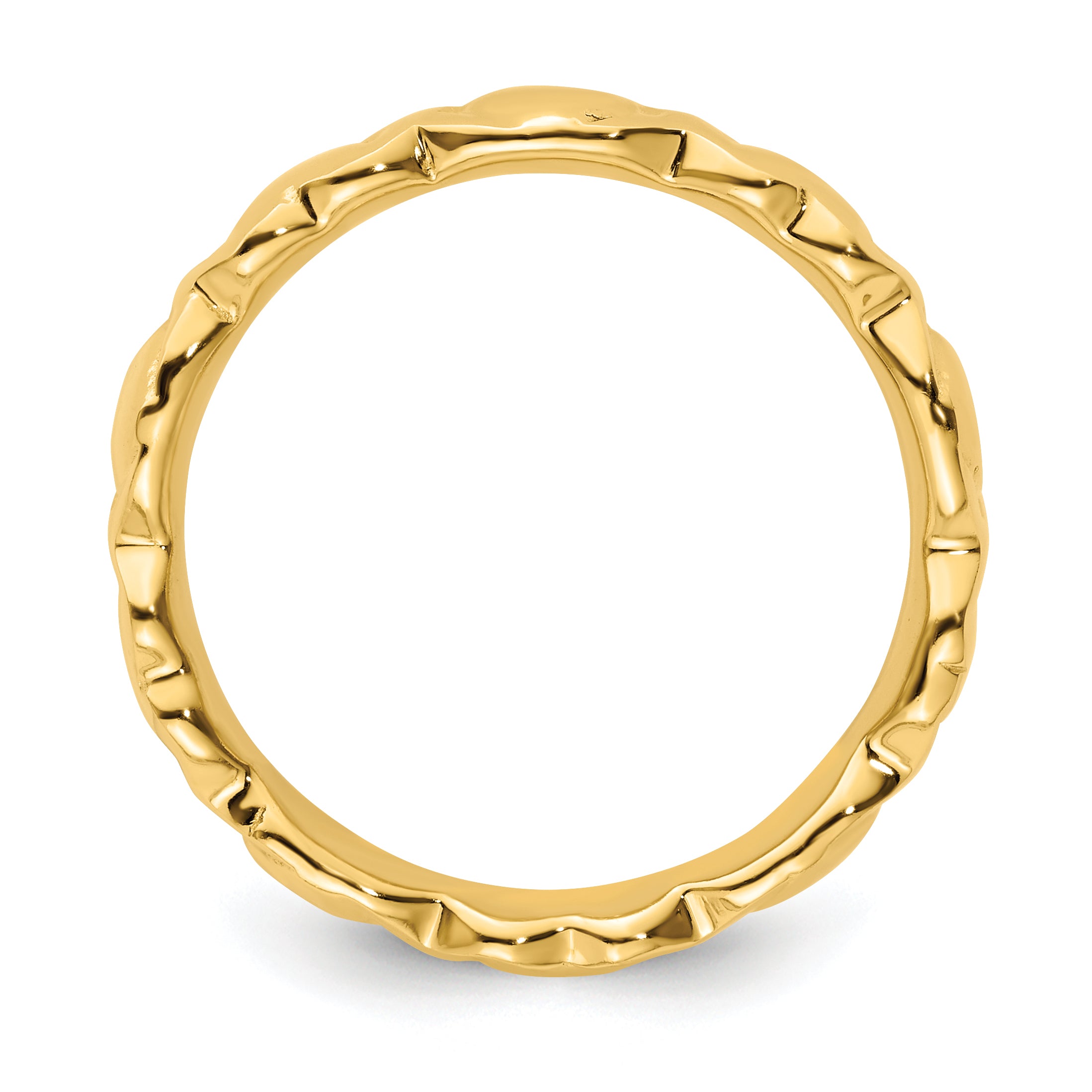Sterling Silver Stackable Expressions Gold-plated Hearts Ring Secondary image
