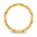 Sterling Silver Stackable Expressions Gold-plated Hearts Ring