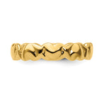 Sterling Silver Stackable Expressions Gold-plated Hearts Ring