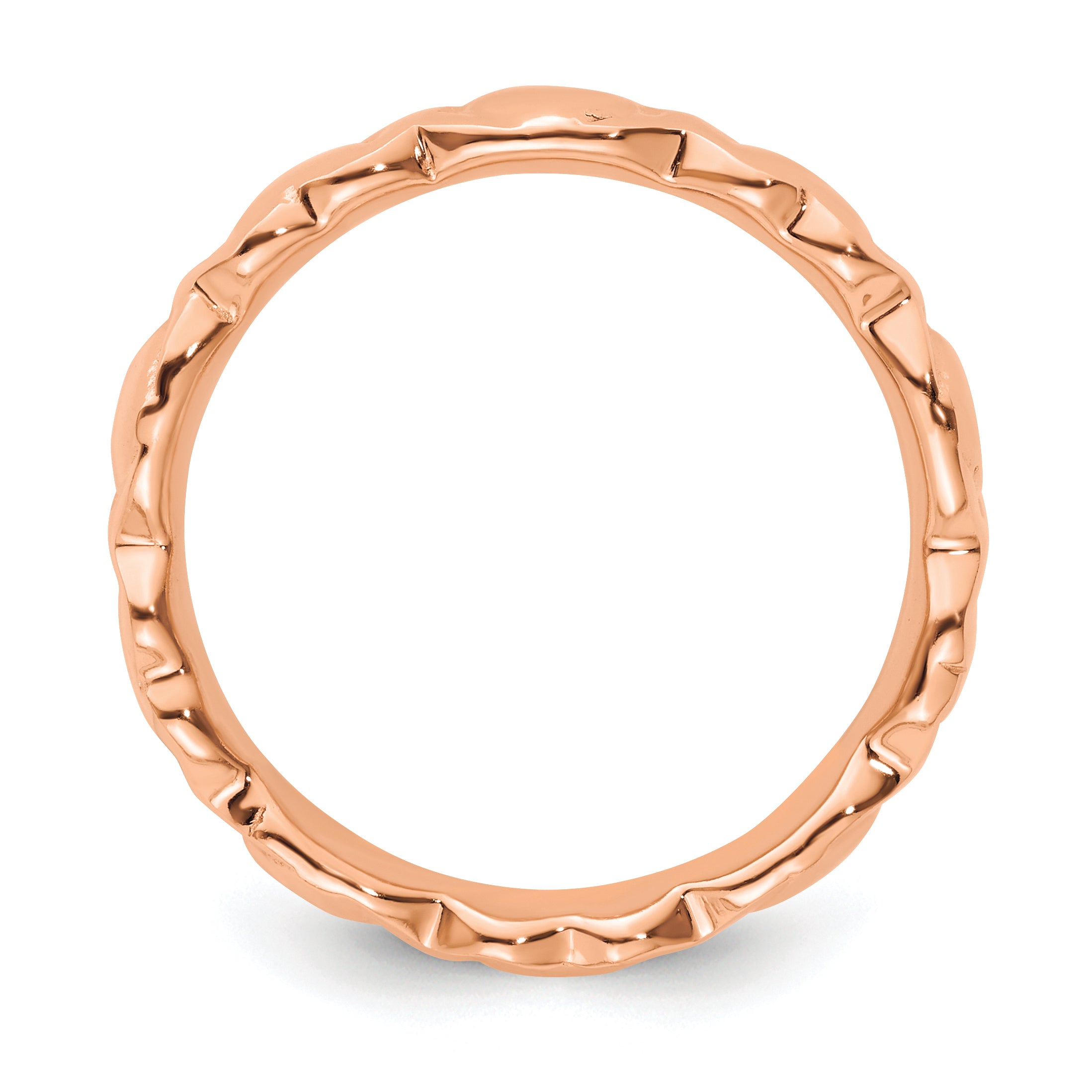 Sterling Silver Stackable Expressions Pink-plated Hearts Ring Secondary image