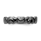 Sterling Silver Stackable Expressions Black-plated Hearts Ring
