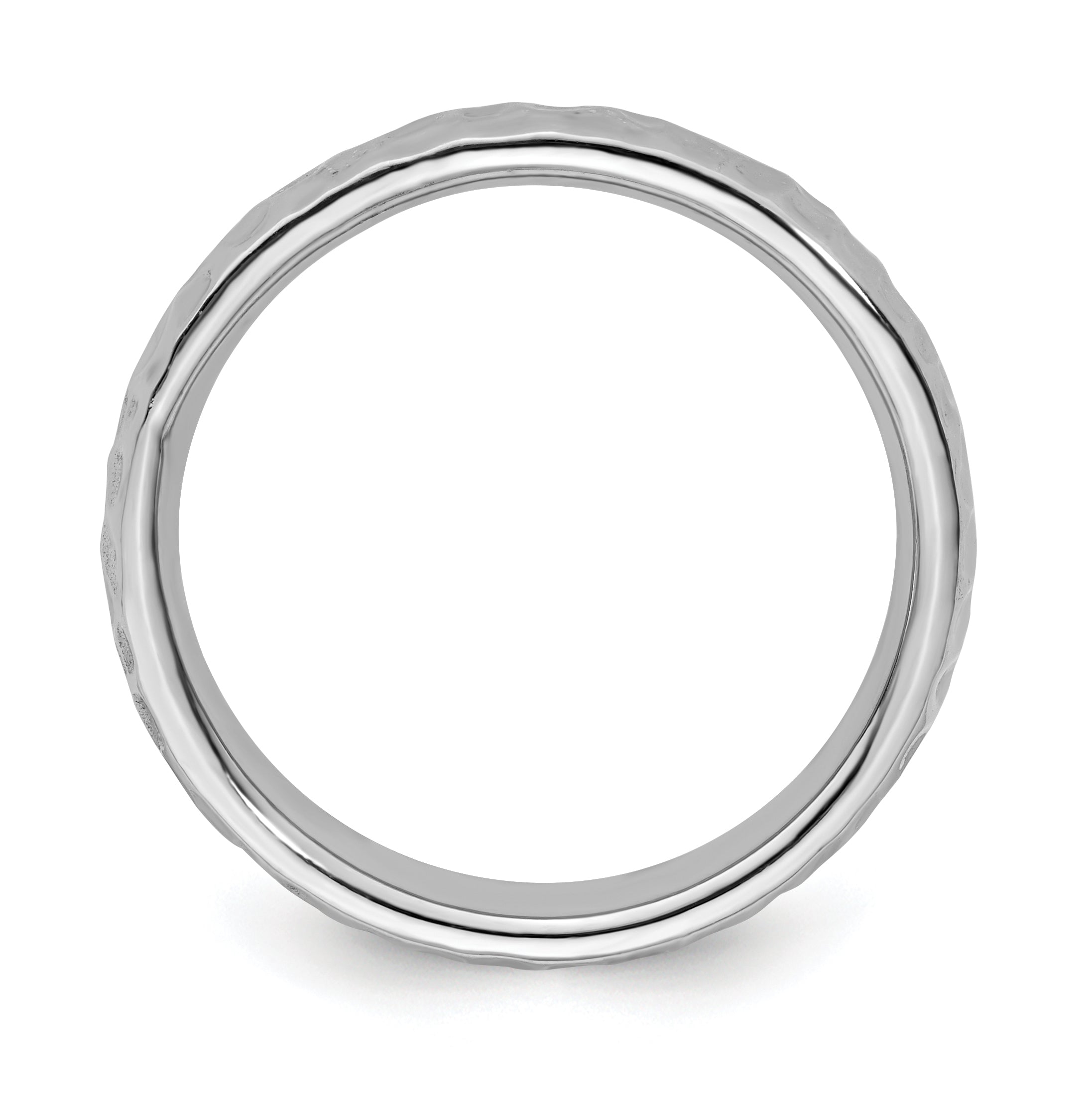 Sterling Silver Stackable Expressions Rhodium Ring Secondary image