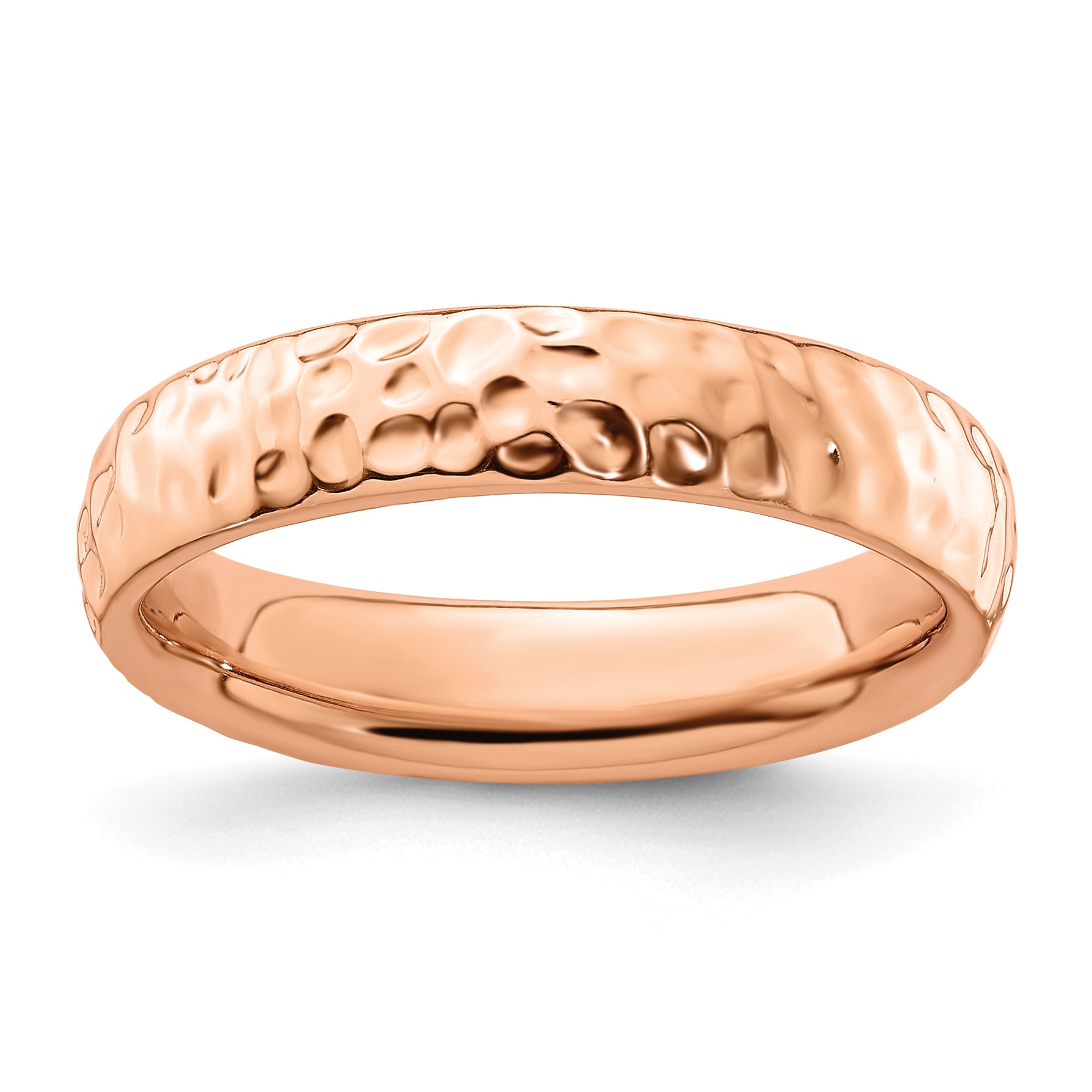 Sterling Silver Stackable Expressions Pink-plated Ring Main image