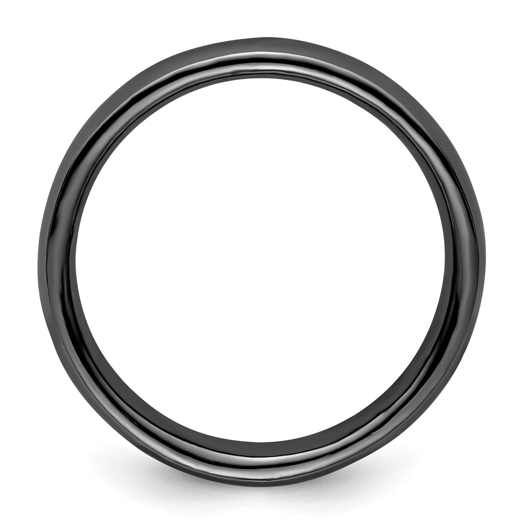 Sterling Silver Stackable Expressions Black-plated Polished Ring