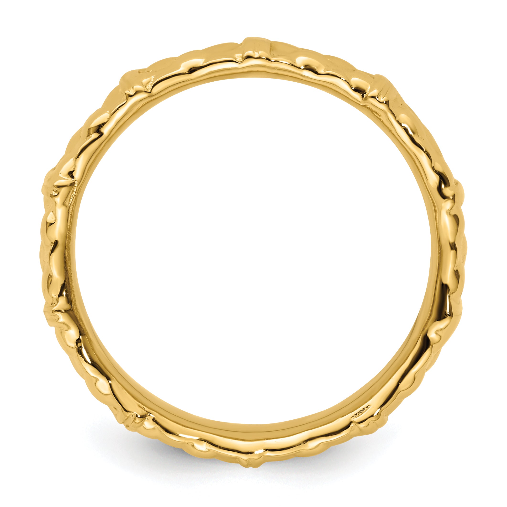 Sterling Silver Stackable Expressions Gold-plated Ring Secondary image