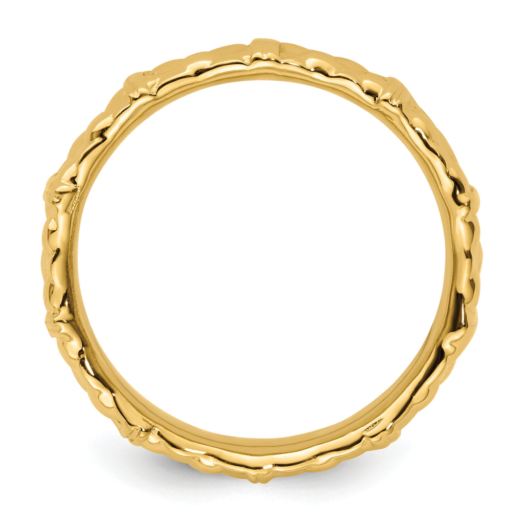 Sterling Silver Stackable Expressions Gold-plated Ring