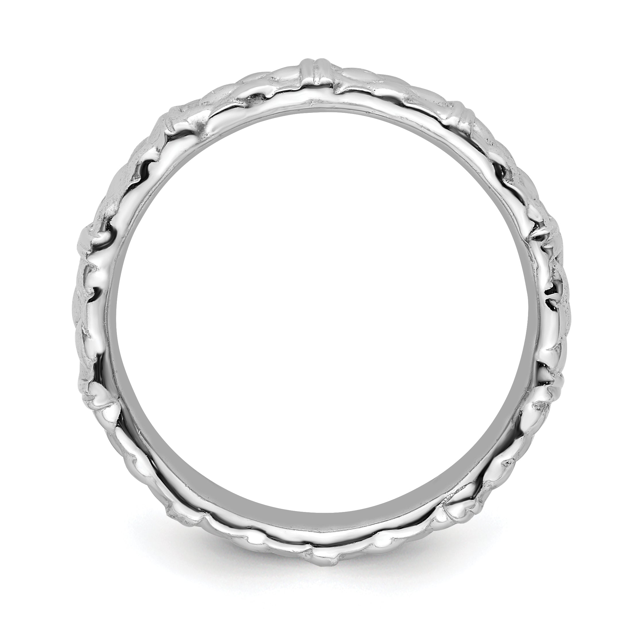 Sterling Silver Stackable Expressions Rhodium Ring Secondary image