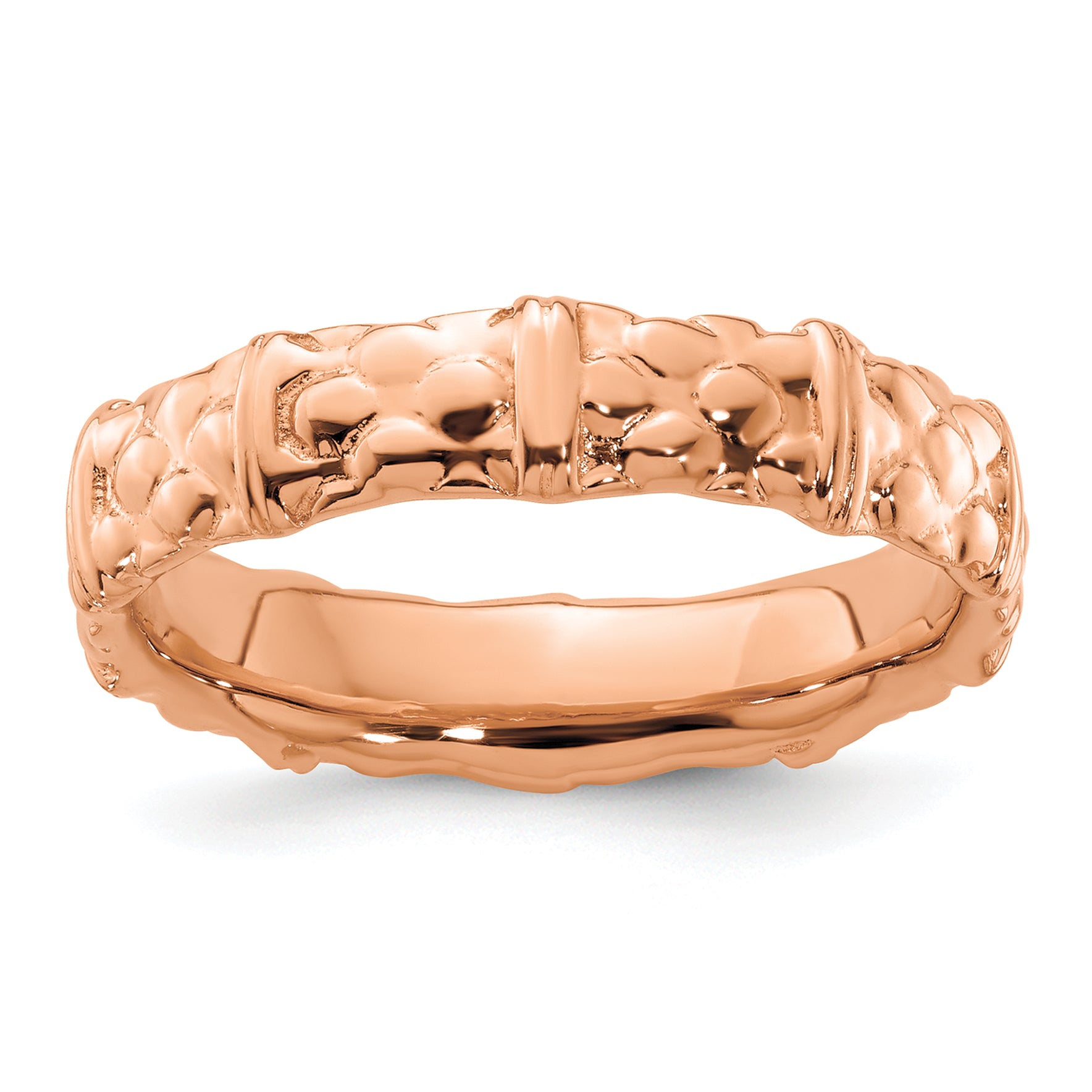 Sterling Silver Stackable Expressions Pink-plated Ring Main image