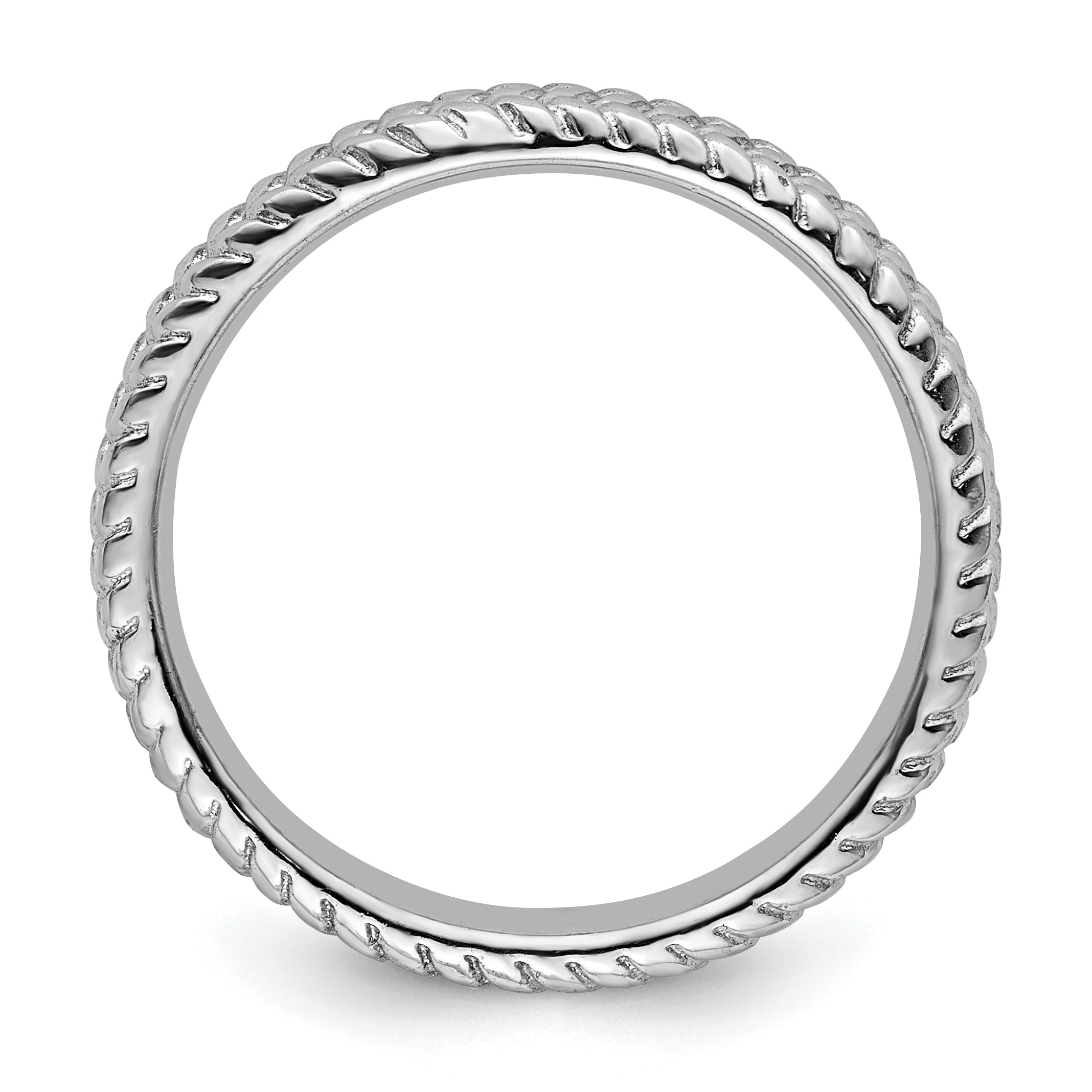 Sterling Silver Stackable Expressions Rhodium Ring Secondary image