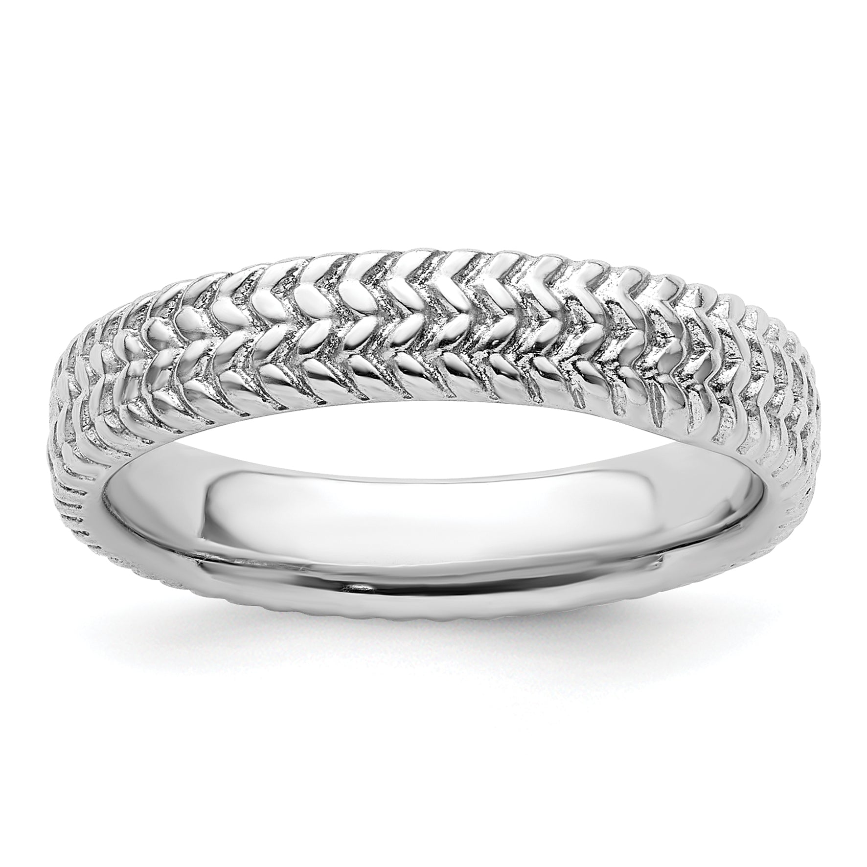 Sterling Silver Stackable Expressions Rhodium Ring Main image