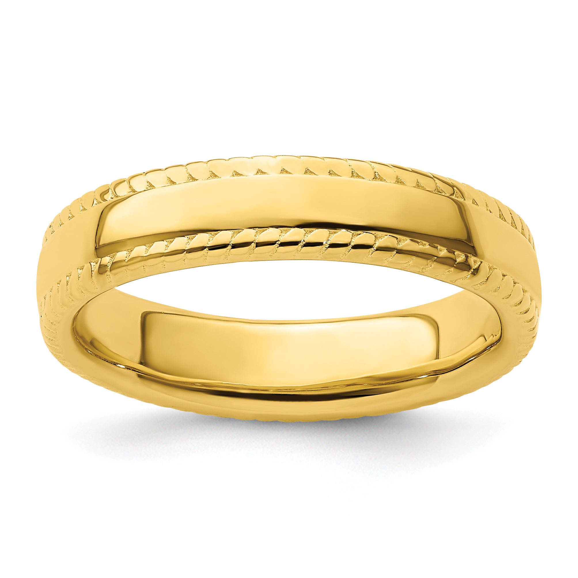 Sterling Silver Stackable Expressions Gold-plated Ring Main image