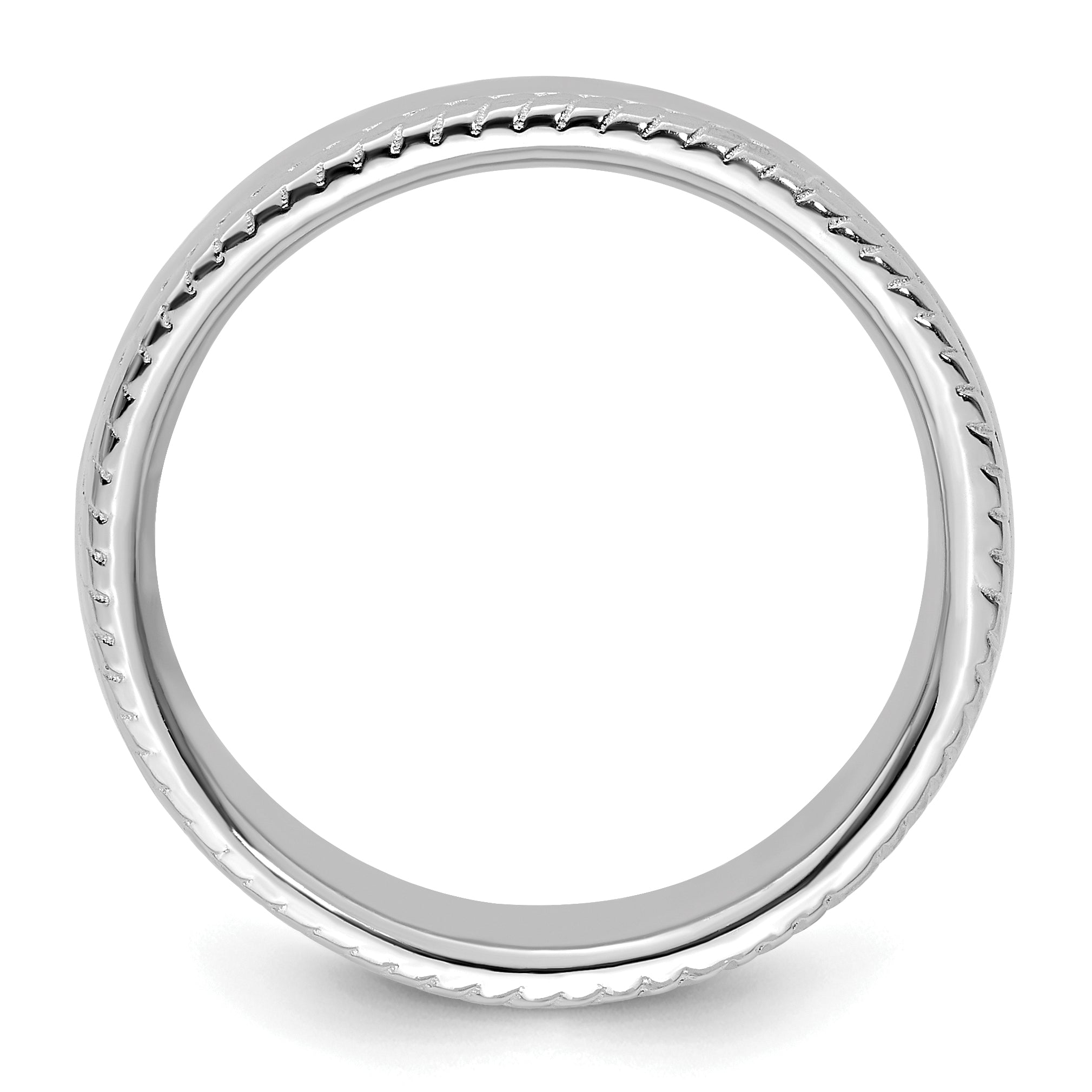 Sterling Silver Stackable Expressions Rhodium Ring Secondary image
