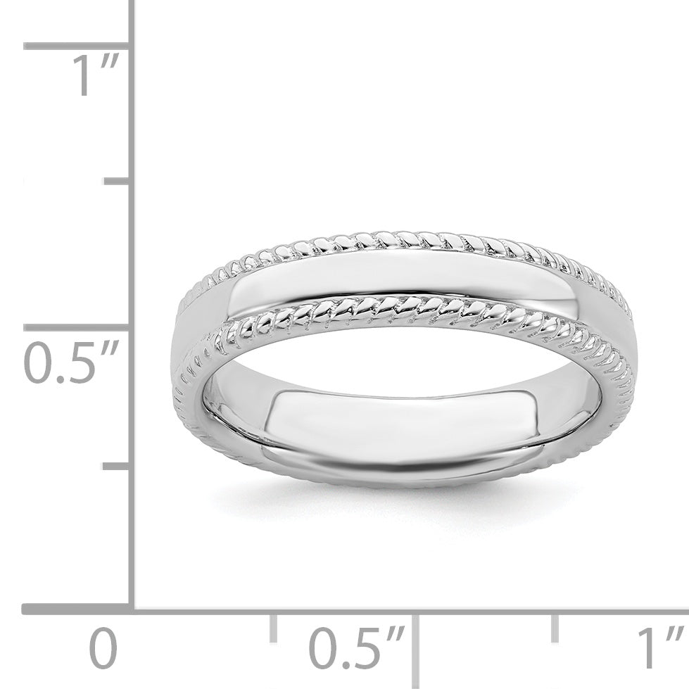 Sterling Silver Stackable Expressions Rhodium Ring