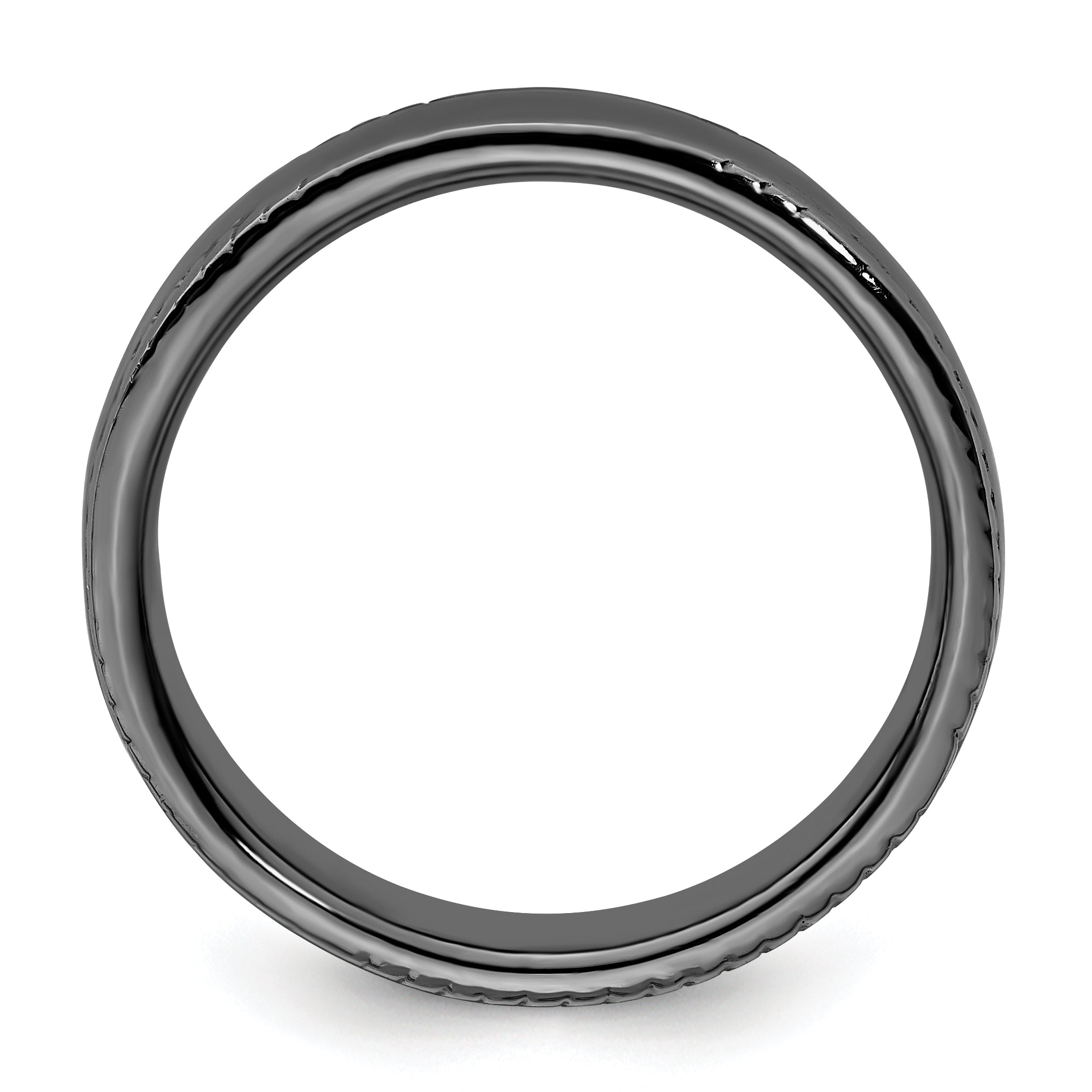 Sterling Silver Stackable Expressions Black-plated Ring Secondary image