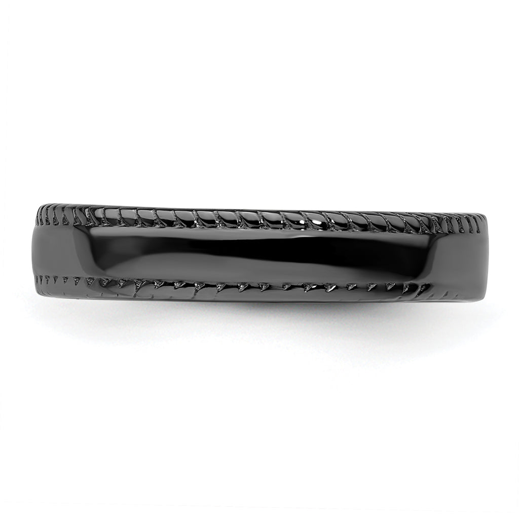 Sterling Silver Stackable Expressions Black-plated Ring