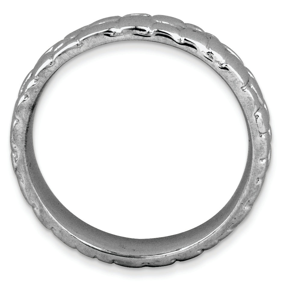 Sterling Silver Stackable Expressions Black-plated Ring Secondary image