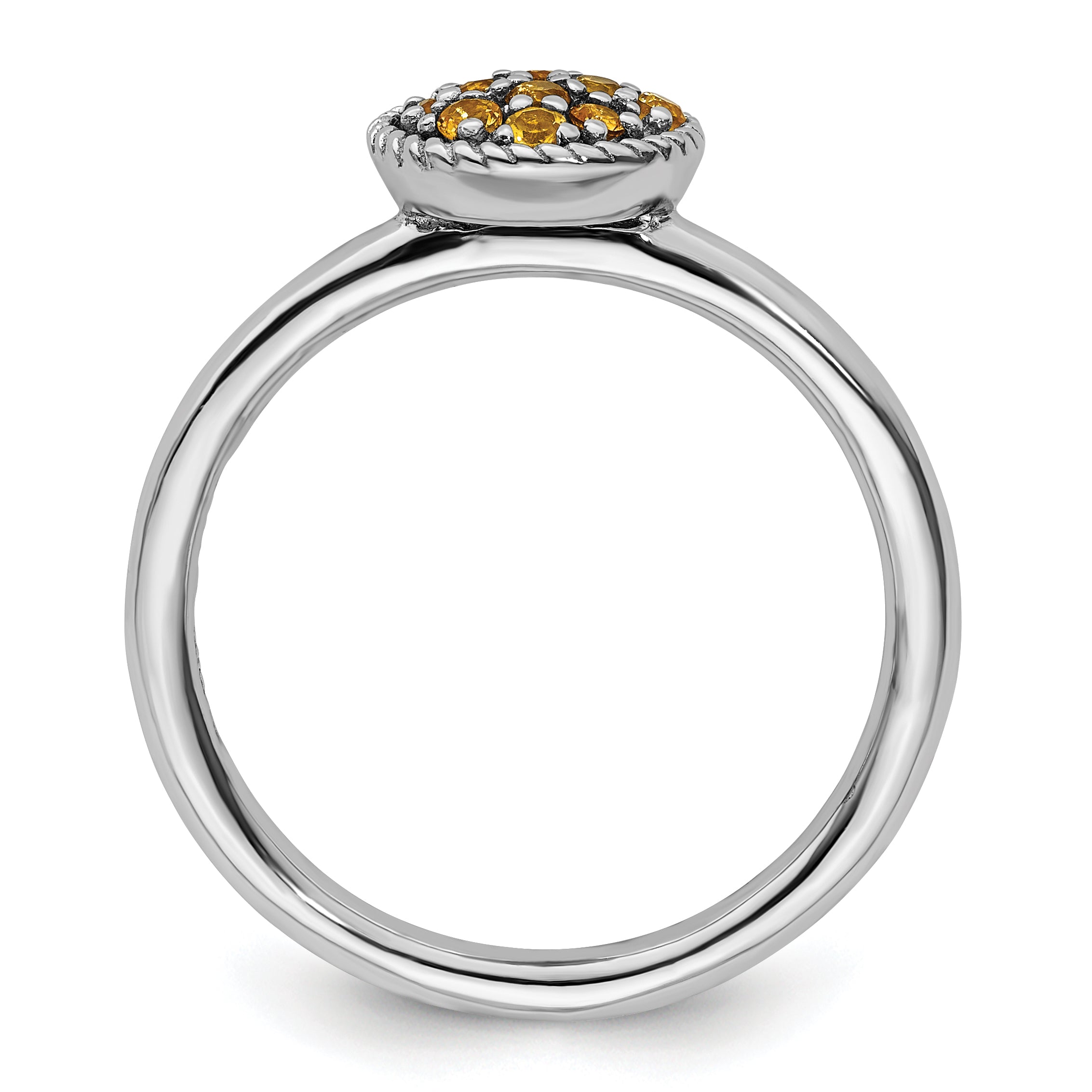 Sterling Silver Stackable Expressions Citrine Rhodium Ring Secondary image