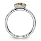 Sterling Silver Stackable Expressions Citrine Rhodium Ring