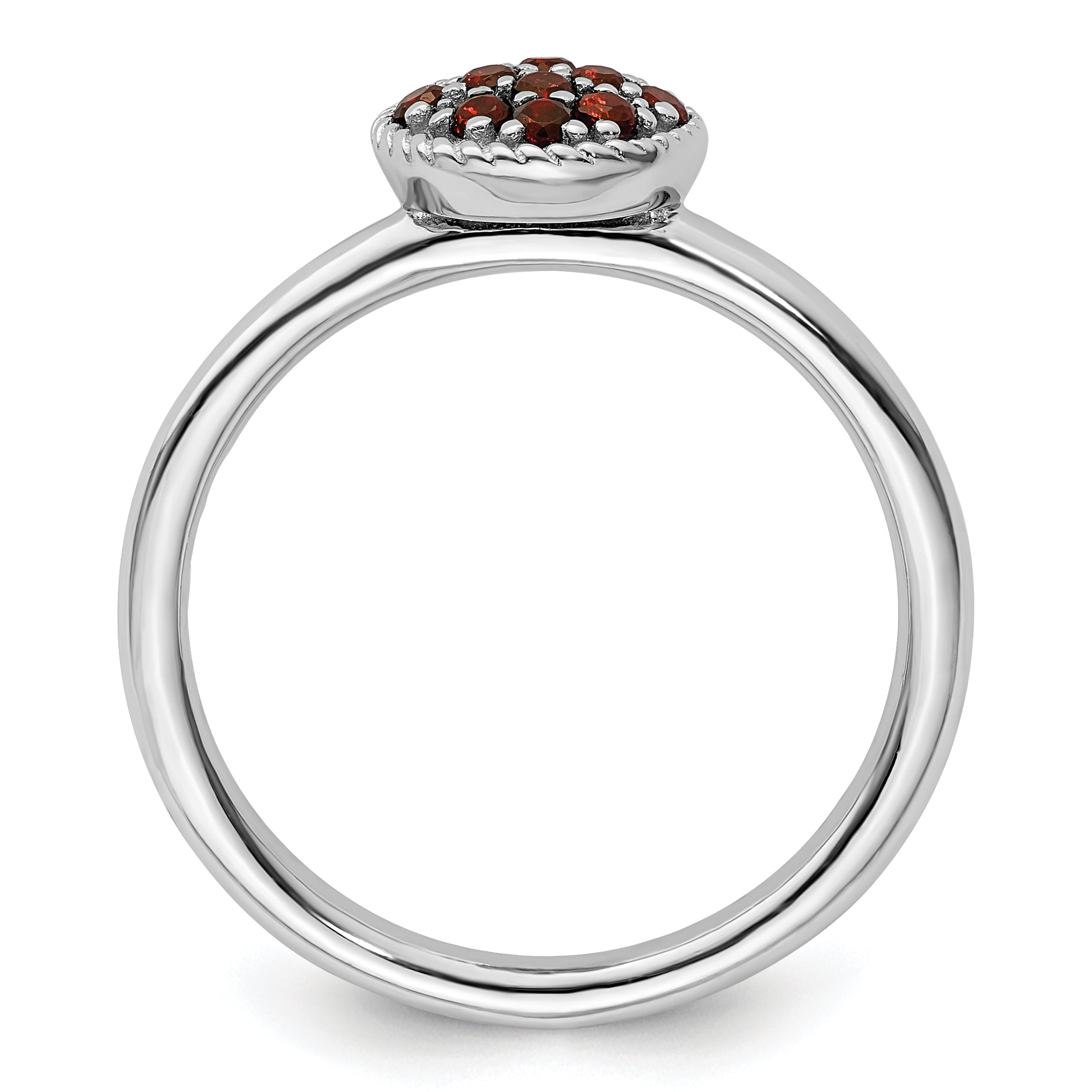Sterling Silver Stackable Expressions Garnet Rhodium Ring Secondary image