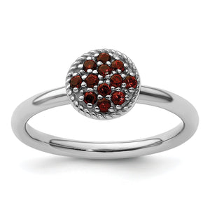 Garnet Stackable Ring in Sterling Silver, 2.25mm - Sophia Jewelers