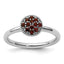 Sterling Silver Stackable Expressions Garnet Rhodium Ring