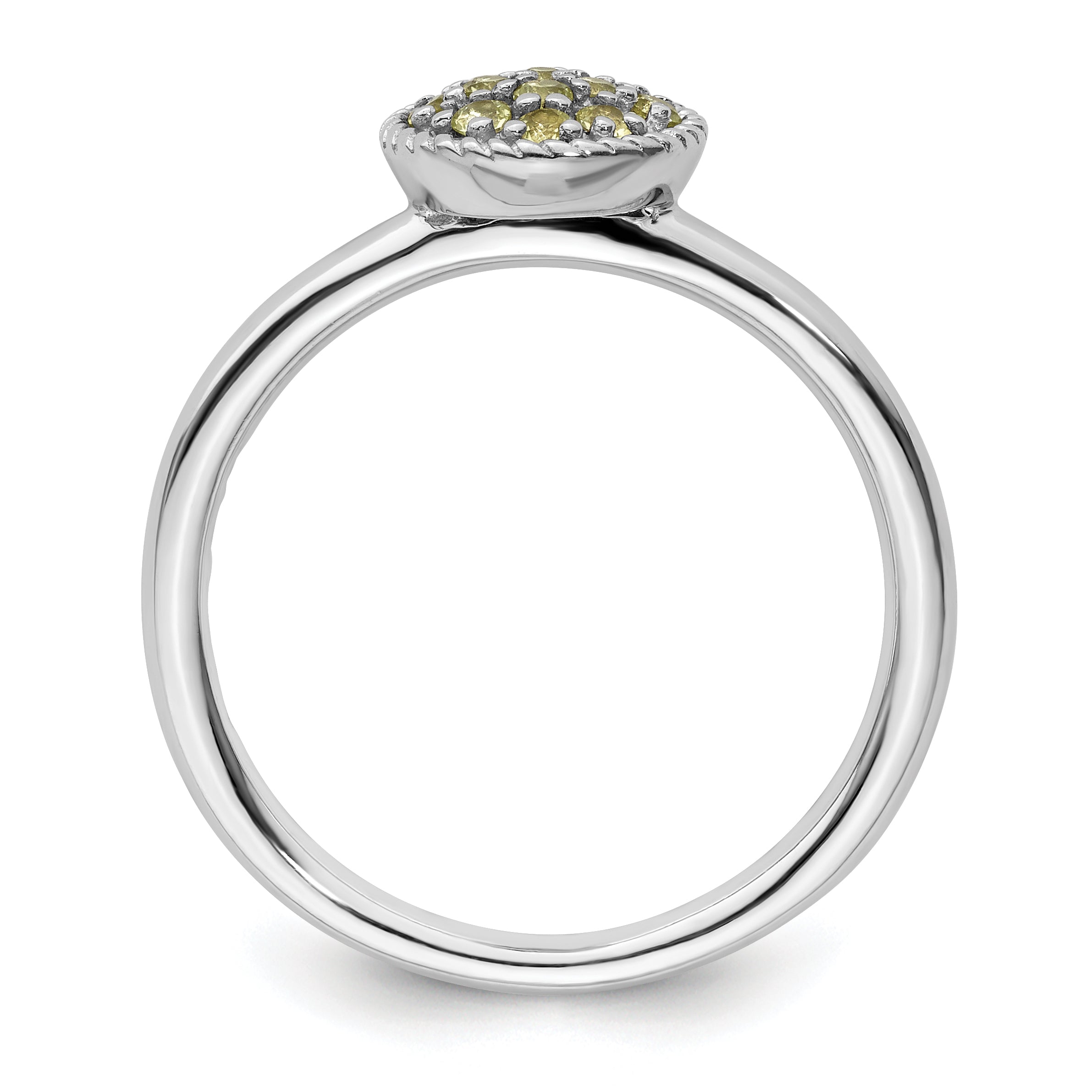 Sterling Silver Stackable Expressions Peridot Rhodium Ring Secondary image