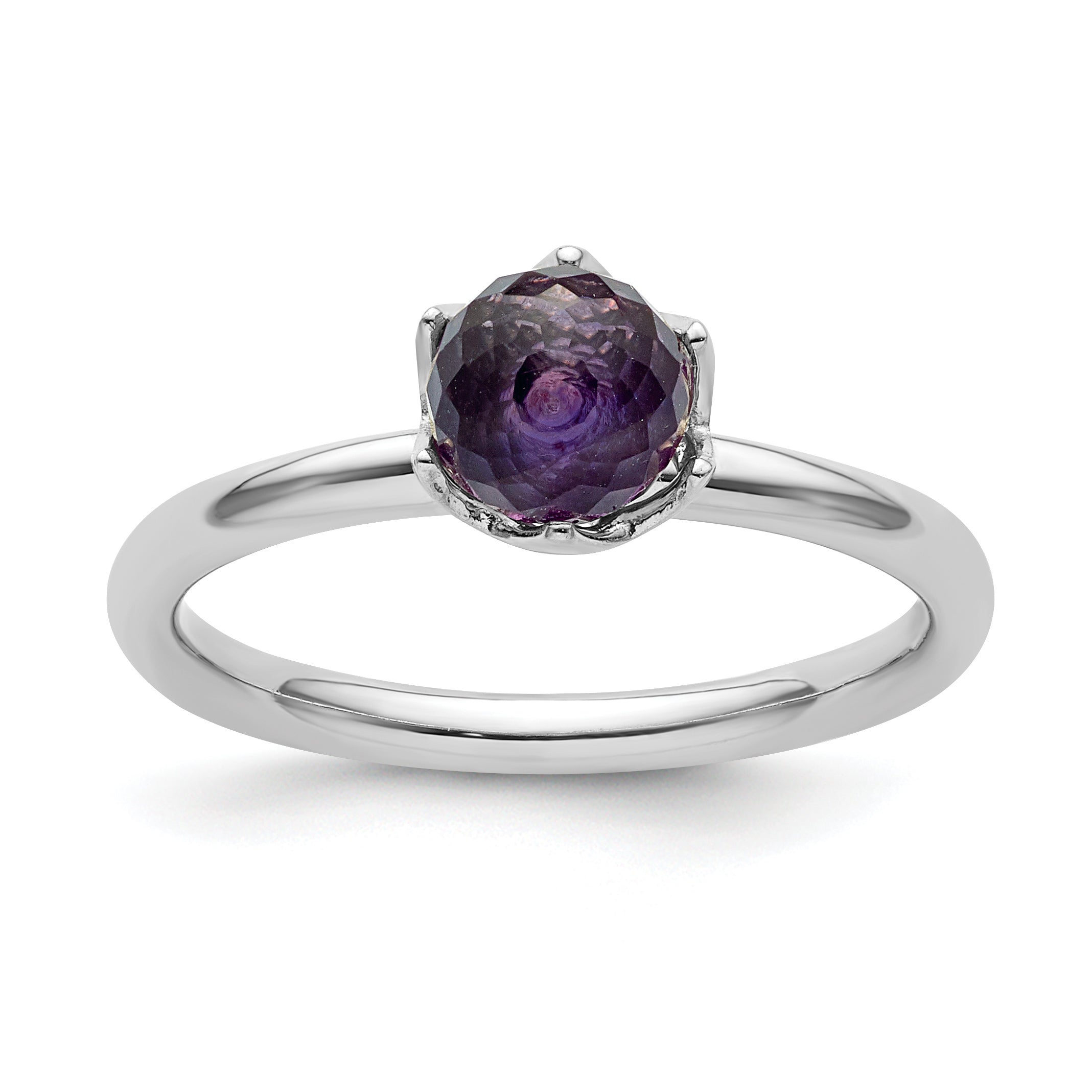 Sterling Silver Stackable Expressions Amethyst Briolette Ring Main image
