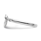 Sterling Silver Stackable Expressions Heart with Bow Diamond Ring
