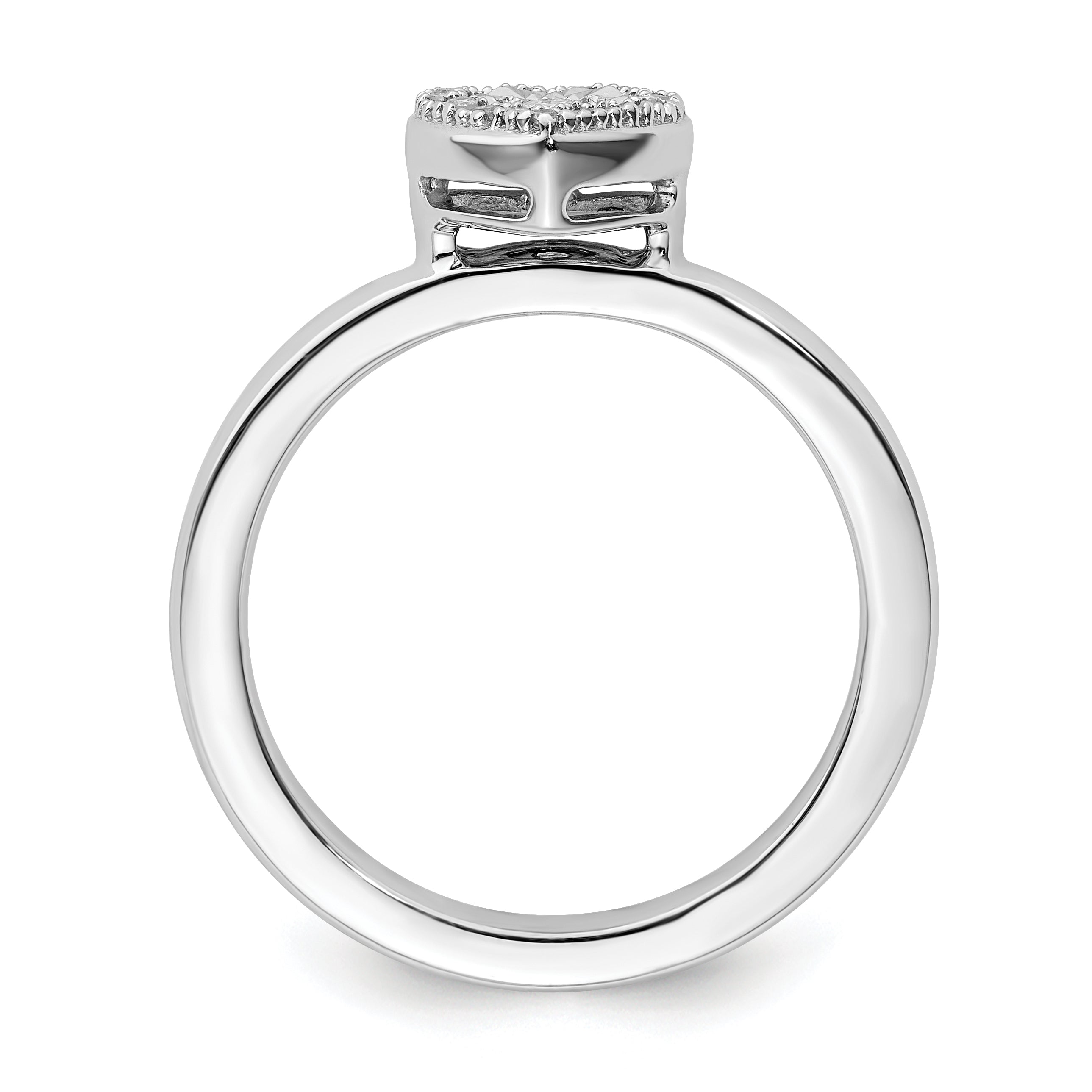 Sterling Silver Stackable Expressions Heart Diamond Ring Secondary image