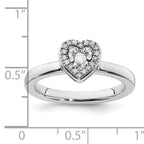 Sterling Silver Stackable Expressions Heart Diamond Ring