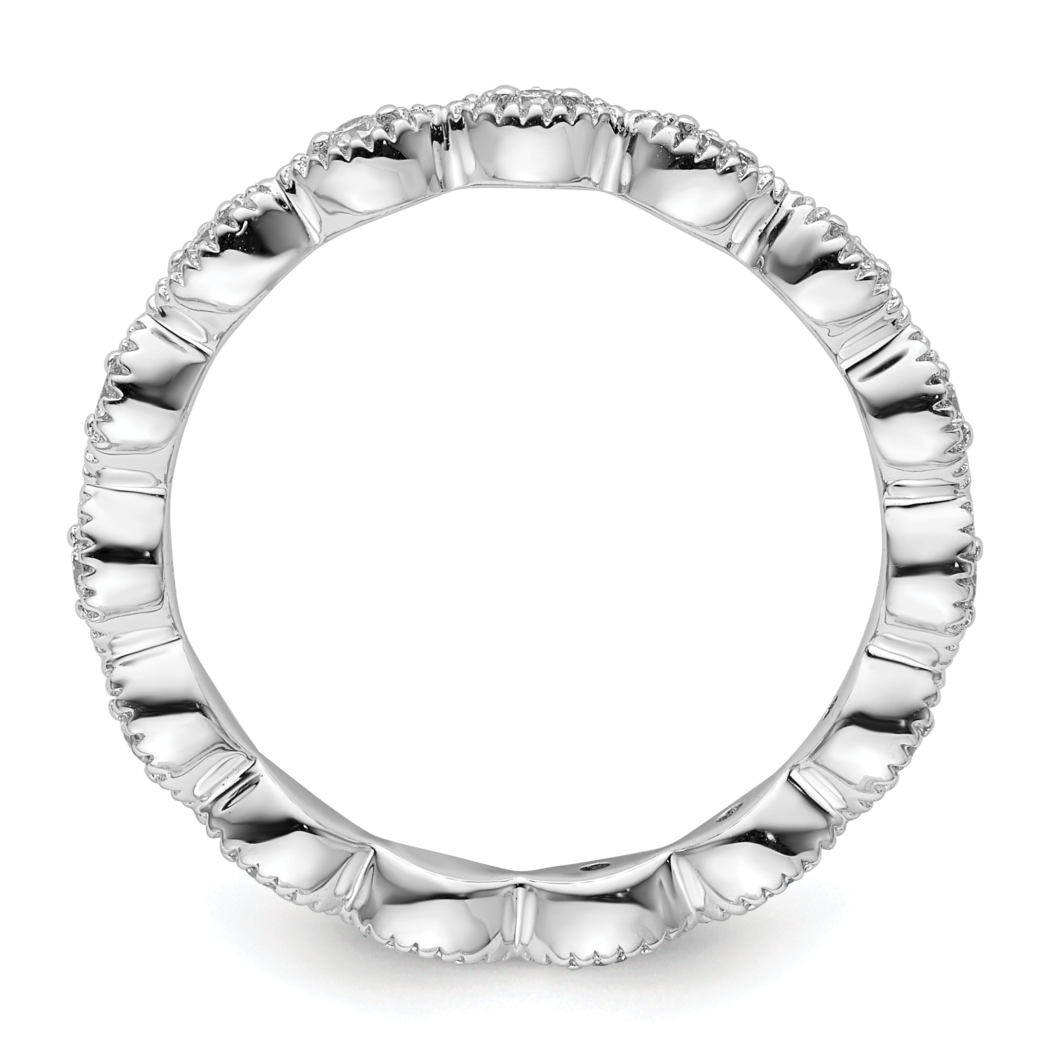 Sterling Silver Stackable Expressions Diamond Ring Secondary image