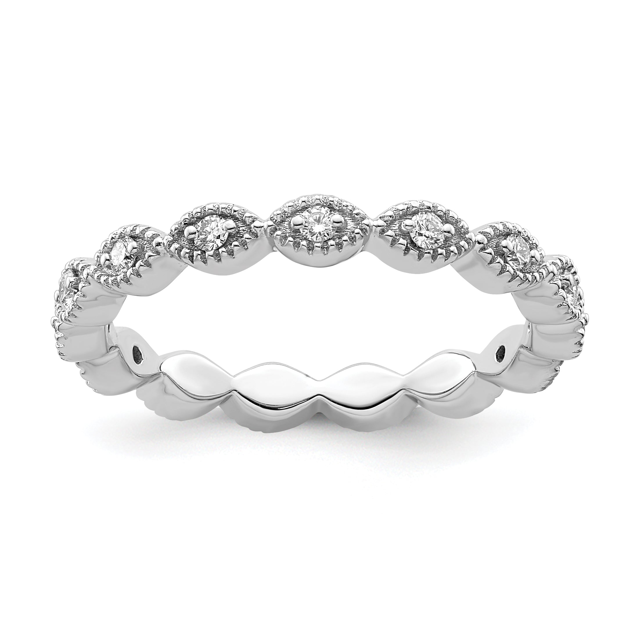 Sterling Silver Stackable Expressions Diamond Ring Main image