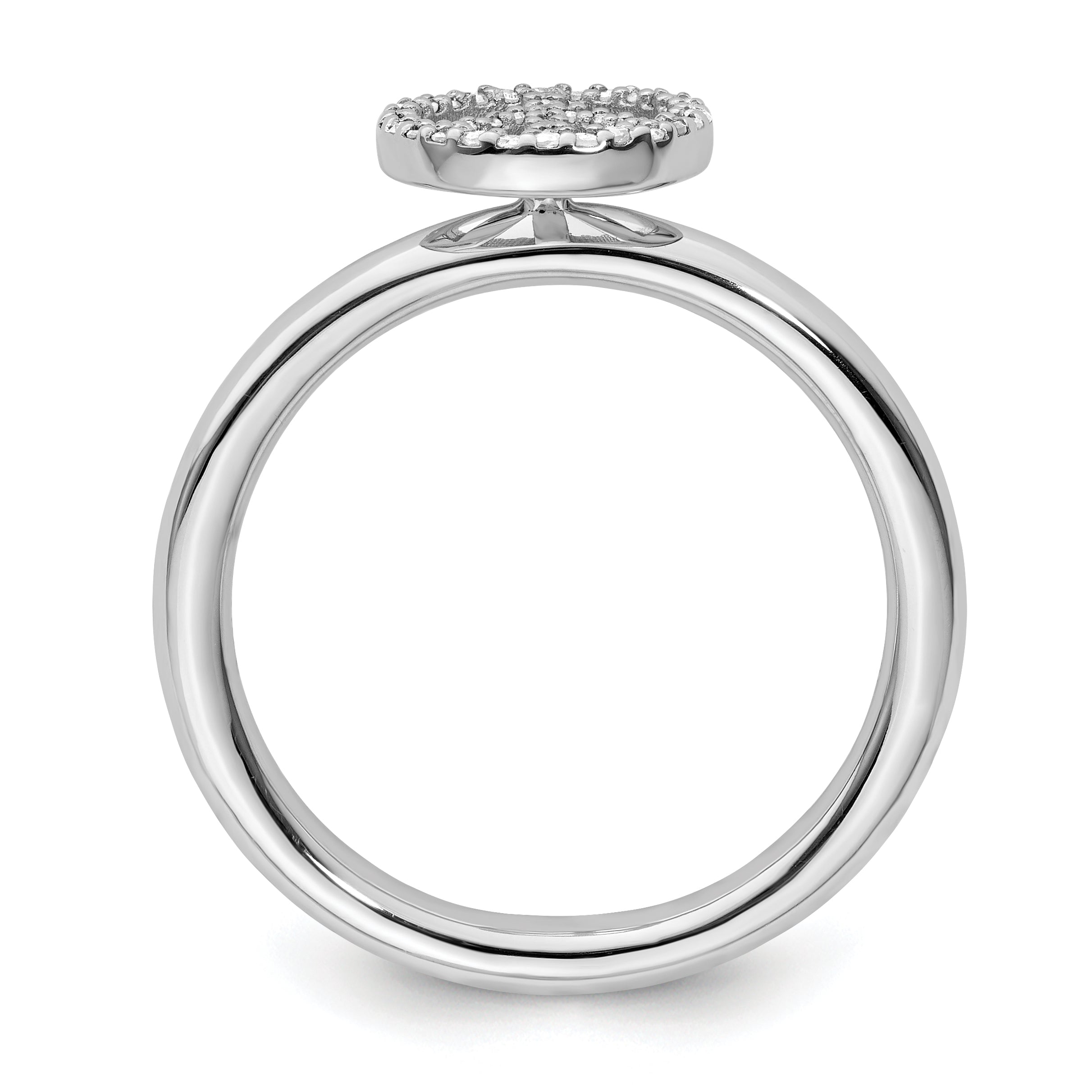 Sterling Silver Stackable Expressions Peace Symbol Diamond Ring Secondary image