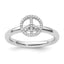 Sterling Silver Stackable Expressions Peace Symbol Diamond Ring