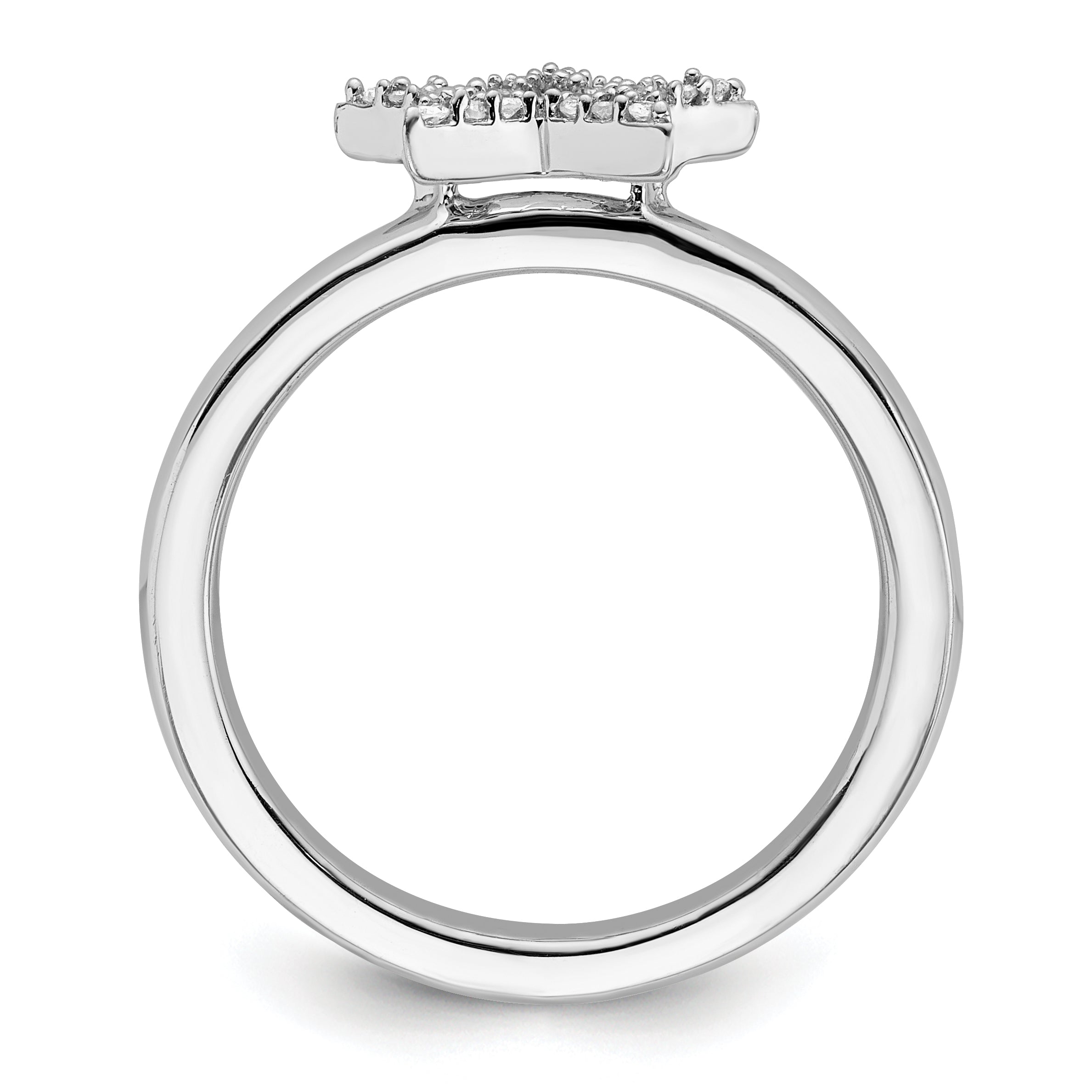 Sterling Silver Stackable Expressions Star Diamond Ring Secondary image